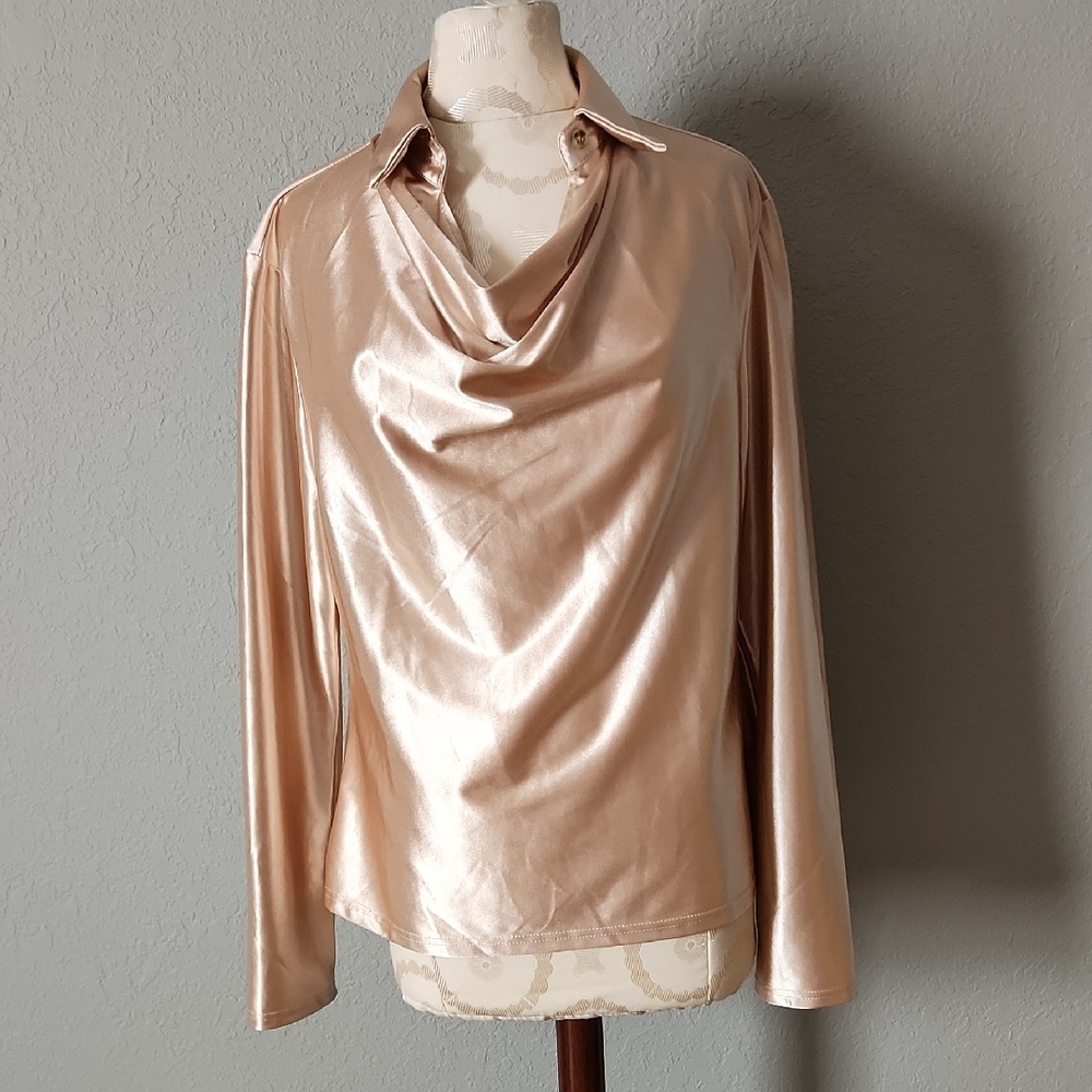 Satin-Look Blouse in Blush - Picture 2 of 4
